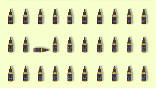 Stilvolle Produktinszenierung – Bartöl-Serie als visuelles Highlight für Marken Kreatives Produktfoto: Bartöl stilvoll in Reihe inszeniert – Beispielarbeit für professionelle Werbefotografie